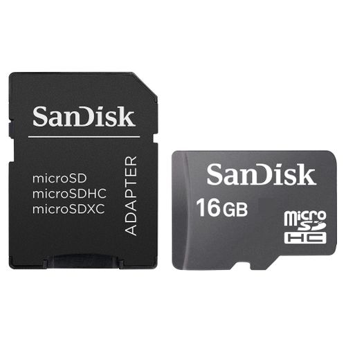 Sandisk Carte Mémoire Micro SDHC 16GB + Adapter
 Fiche Technique et Prix au Maroc