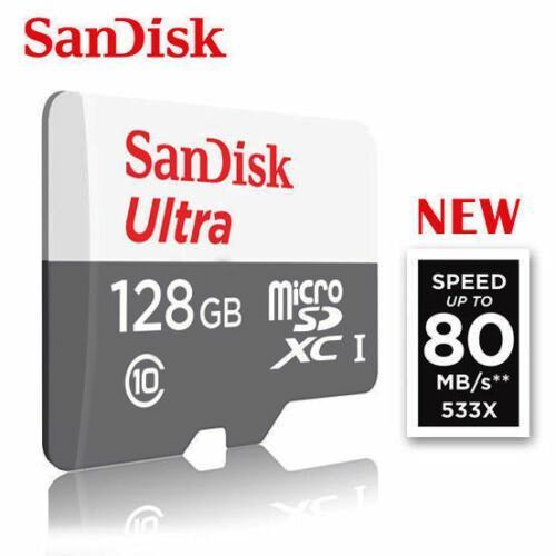 Sandisk Ultra Carte memoire microSDXC UHS 128GB Super Vitesse 80MB/s 533X
 Fiche Technique et Prix au Maroc