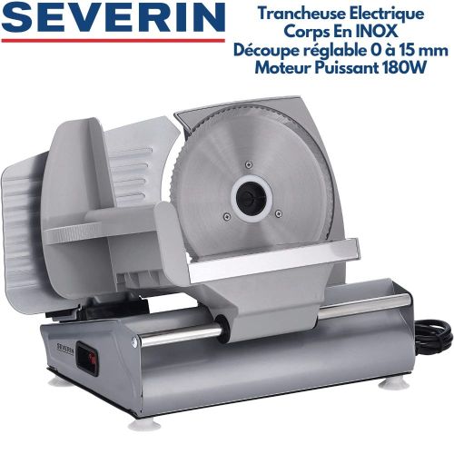 Severin AS 3915 Trancheuse A Jambon Et Viande Professionnelle 0-15 mm En INOX Trancheuse Puissante 180W
 Fiche Technique et Prix au Maroc