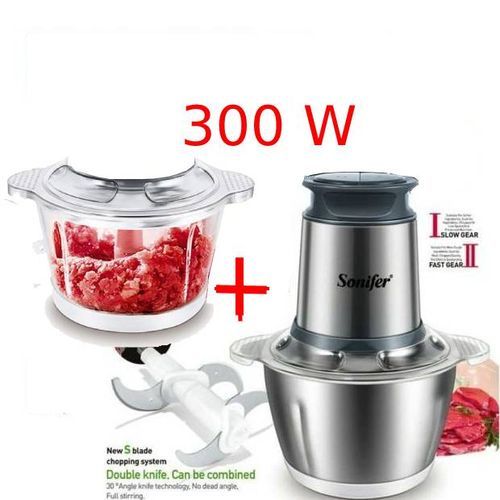 Sonifer Hachoir électrique à viande en Inox + bol en verre 300 W
 Fiche Technique et Prix au Maroc
