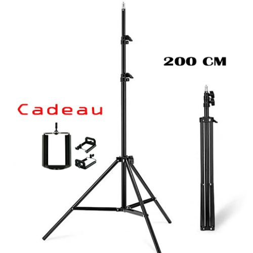 Support de Studio Universel 200cm + cadeau Trépied Pour Ring Light / Soft Box / Caméra / Téléphone
 Fiche Technique et Prix au Maroc