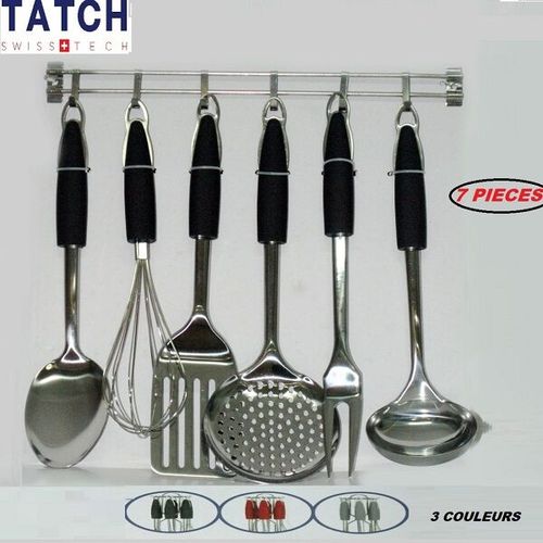 TATCH Set De Penderie De Cuisine Avec Support Mural - 7pièces - Inox
 Fiche Technique et Prix au Maroc