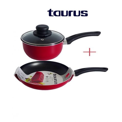 Taurus Lot  poêle 20cm +Casserole16cm avec couvercle rouge VITAL Anti-Adhésive
 Fiche Technique et Prix au Maroc
