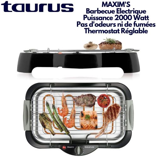 Taurus MAXIMS Electrique Barbecue 42x22 cm En Métal Plancha De Grill Plaque Pour Tous Types d'Aliments
 Fiche Technique et Prix au Maroc
