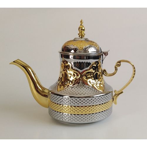 Théière 1,2 Litres inox peinte d'une couleur dorée pour les occasions
 Fiche Technique et Prix au Maroc