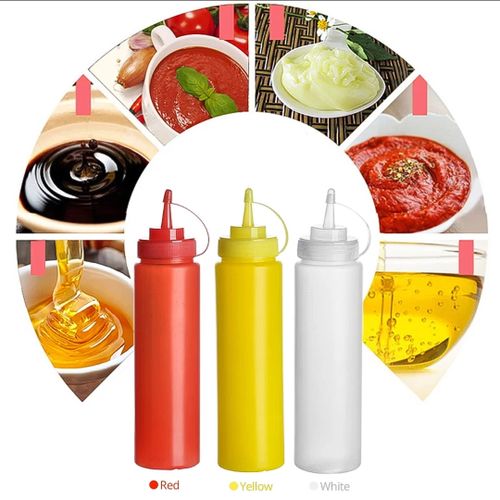 Trois Distributeurs de sauces en silicone bouteille de compression de 230 ML
 Fiche Technique et Prix au Maroc