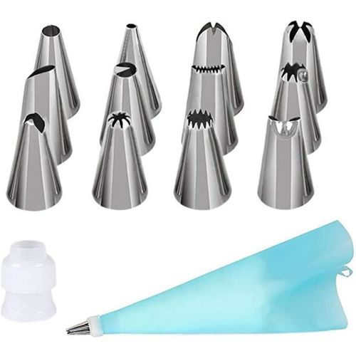 USTENSILE DE PÂTISSERIE Poche à douille et douilles en inox 13 pièces
 Fiche Technique et Prix au Maroc