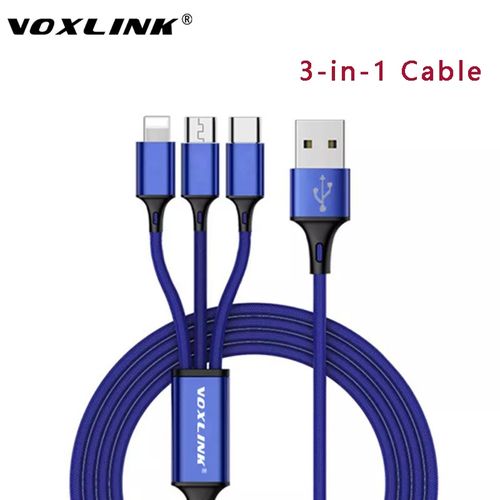 Voxlink câble USB Micro et Type C 3 en 1 pour recharge de téléphone 1.2m
 Fiche Technique et Prix au Maroc