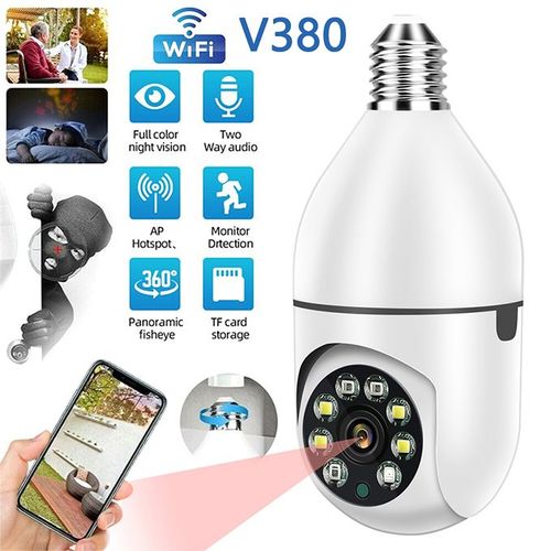 Wireless 360 Rotate Auto Tracking Panoramic Camera Light Bulb, Camera
 Fiche Technique et Prix au Maroc