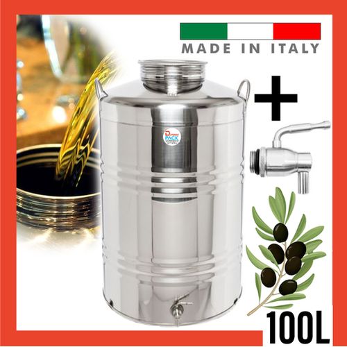 100L Citerne / bidon pour Huile D'olive Acier Inoxydable alimentaire + Robinet
 Fiche Technique et Prix au Maroc