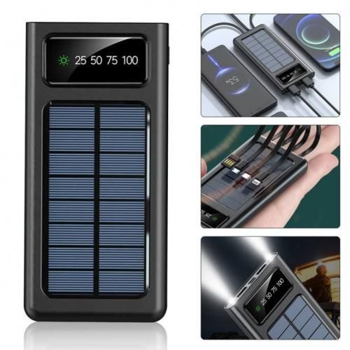 Power Bank Solaire 10000mAh Avec Lampe Batterie Externe pour Camping batterie solaire portable
 Fiche Technique et Prix au Maroc