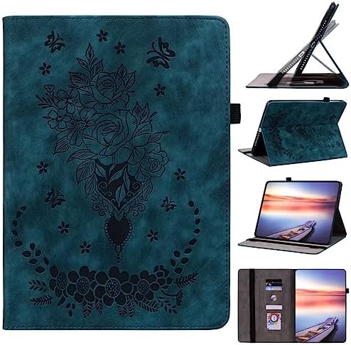 Coque Lenovo Tab M8 (4th Gen) (TB-300FU) 2023 Case Fleurs Papillon Housse en Cuir PU Flip Stand Portefeuille Tablet Etui Coque de Protection avec Fente Carte pour Lenovo Tab M8 (4th Gen, Bleu Fiche Technique et Prix au Maroc