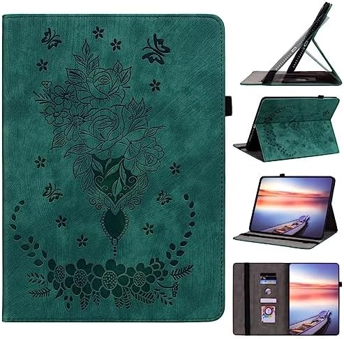 Coque Lenovo Tab M10 HD TB-X505F TB-X505L / Lenovo Tab M10 10.1" (TB-X605F) Case Fleurs Papillon Housse en Cuir PU Flip Stand Portefeuille Tablet Etui Coque de Protection avec Fente Carte, Vert Fiche Technique et Prix au Maroc