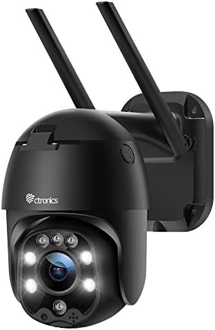 Ctronics Caméra de Surveillance WiFi Extérieure Caméra IP 1080P Détection de Mouvements Humaine Suivi Automatique 355° 90° Audio Bidirectionnel Etanche IP66 Vision Nocturne en Couleur Fiche Technique et Prix au Maroc
