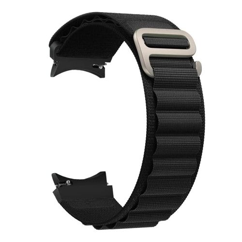 Bracelet de rechange en nylon à boucle alpine 20mm Noir pour Samsung Galaxy Watch 4/5 40/44mm / Watch 4 Classic 42/46mm
 Fiche Technique et Prix au Maroc