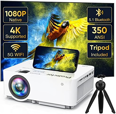 Projecteur natif 1080P 5G WiFi Bluetooth (avec trépied), projecteur domestique pris en charge 14 000 L 4K, projecteur extérieur portable avec écran maximum 300", projecteur de film compatible avec clé TV, HDMI, téléphone
Avis, Fiche Technique et Prix au Maroc