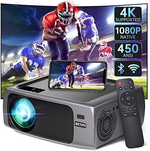 Native 1080P 5G WiFi Bluetooth Projector, 450 ANSI 15000L Full HD Outdoor Movie Projector 4K Supported, 50% Zoom & 450'' Display Home Theater Video Projector Compatible with Phone, PS5, TV Stick, HDMIAvis, Fiche Technique et Prix au Maroc