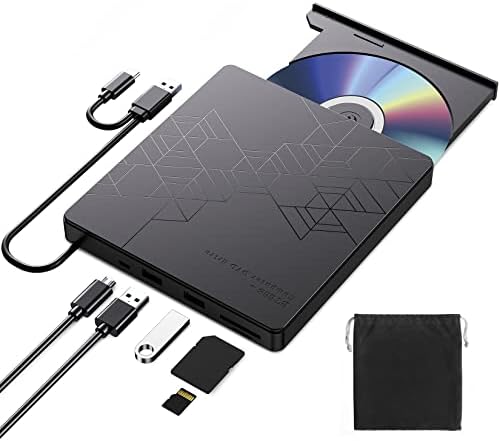 ORIGBELIE External DVD Drive, CD Drive USB 3.0 Typle C CD/DVD ROM +/-RW Adapter with USB Port DVD Burner for Laptop PC Desktop Computer, Optical Disk Drive CD Player Compatible with Mac Windows Linux Fiche Technique et Prix au Maroc