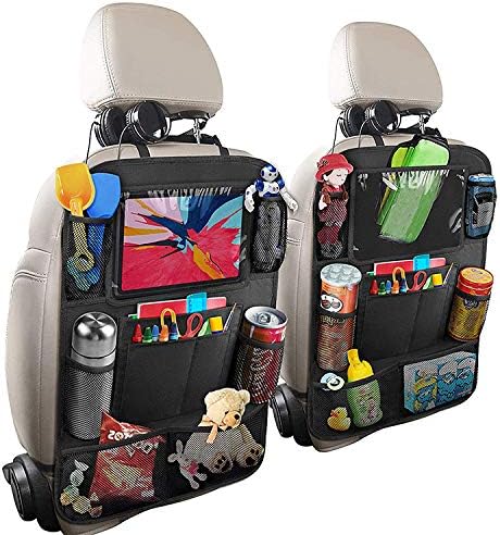 Lot de 2 Housses de Siège de Voiture, Organisateur de Siège Arrière de Voiture pour Enfants, Compartiment pour Ipad/Tablette, Protection de Tapis de Voiture, Imperméable, Protection Arrière(Noir) Fiche Technique et Prix au Maroc