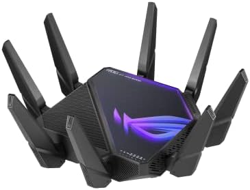 ASUS ROG Rapture GT-AXE16000 Routeur de jeu extensible quadri-bande WiFi 6E, bande 6 GHz, deux ports 10G, port WAN 2,5G, ASUS RangeBoost Plus, accélération de jeu à trois niveaux, VPN Fusion, compatible AiMesh
 Avis, Fiche Technique et Prix au Maroc