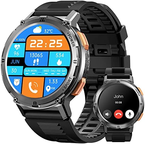 KOSPET Montre Connectée Homme Appel, 1.43'' Écran Toujours Activé AMOLED 60 Jours d'Autonomie 50M Étanche, Montre Militaire Homme Smartwatch 70 Modes Sport 24H Suivi du Sommeil Fréquence Cardiaque Fiche Technique et Prix au Maroc