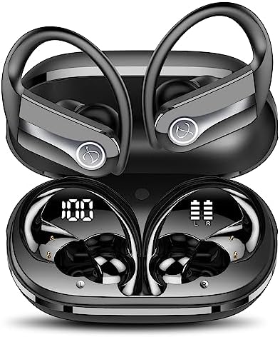 DOBOPO Ecouteurs Bluetooth sans Fil, 2023 Sport Écouteur Bluetooth 5.3 avec ENC Mic, Oreillette sans Fil 50H avec Écran LED, Casque Bluetooth Running Étanche IP7, Noir
 Avis, Fiche Technique et Prix au Maroc