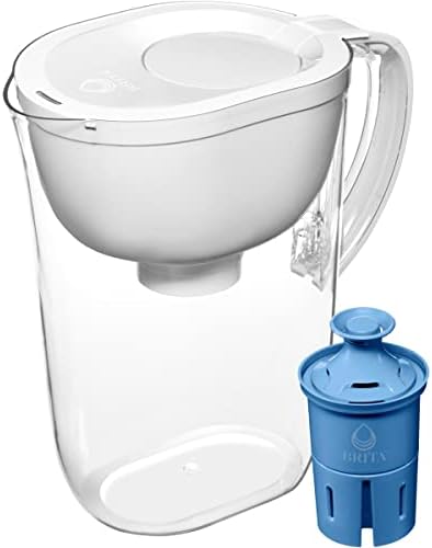 Brita Large Water Filter Pitcher for Tap and Drinking Water with SmartLight Filter Change Indicator + 1 Elite Filter, Reduces 99% Of Lead, Lasts 6 Months, 10-Cup Capacity, White Avis, Fiche Technique et Prix au Maroc