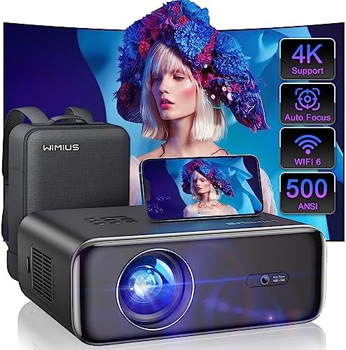 [Auto Focus] Projecteur avec WiFi 6 et Bluetooth 5.2, projecteur 500 ANSI 4K, projecteur de film extérieur natif WiMiUS P62 1080P, clé de voûte 6D automatique et zoom 50 %, projecteur de maison intelligente pour téléphone/PC/clé TV
Avis, Fiche Technique et Prix au Maroc