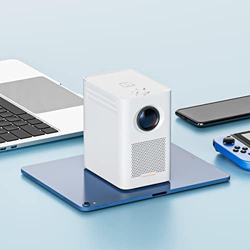 Mini Projector Native 1080P, Smart Portable Projector with WiFi and Bluetooth, Pocket Outdoor Projector for Phone 9500L Support Wireless Video Travel, Compatible with iOS/Android/HDMI/USB（White）Avis, Fiche Technique et Prix au Maroc