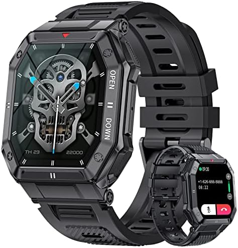LIGE Montre Connectée Homme Appel Bluetooth, 1.85'' Militaire Montre Intelligente, 24 Modes Sportifs, Moniteur Fréquence Cardiaque/Tensiomètre, 5ATM Étanche Smartwatch pour Android iOS, Noir Fiche Technique et Prix au Maroc