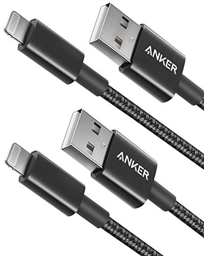 Anker Câble Lightning en nylon double tressé de qualité supérieure de 1,8 m, certifié Apple MFi pour chargeurs iPhone, iPhone X/8/8 Plus/7/7 Plus/6/6 Plus/5s, iPad, iPad Mini et plus encore (Noir)
 Fiche Technique et Prix au Maroc