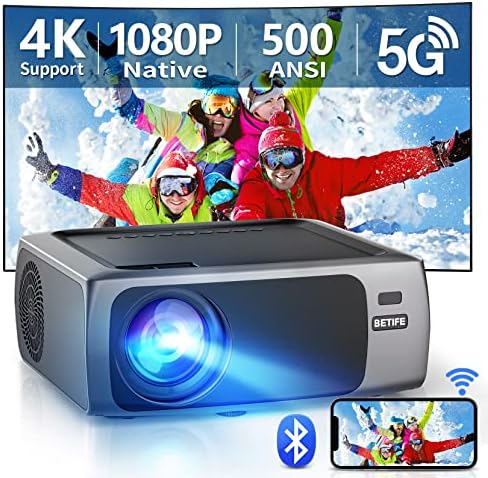 Projecteur avec WiFi et Bluetooth, 500 ANSI Betife Native 1080P HD Projecteur de film extérieur 4K pris en charge, écran 450" et zoom 50 %, projecteur vidéo de cinéma maison portable WiFi 5G pour clé TV, téléphone, ordinateur portable
Avis, Fiche Technique et Prix au Maroc