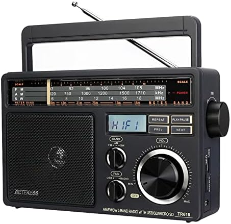 Retekess TR618 Poste Radio Portable, Radio Pile et Secteur, Transisitor FM AM SW, Lecteur MP3 USB SD TF, Prise de Casque, pour Personnes Âgées (Gris Foncé)
 Avis, Fiche Technique et Prix au Maroc