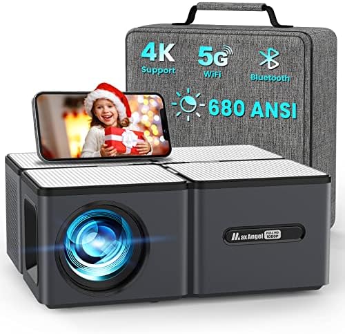Projecteur WiFi Bluetooth 4K pris en charge – Projecteur de film extérieur 680 ANSI, projecteur portable natif 1080P MaxAngel avec écran 300" et zoom, projecteur vidéo home cinéma pour téléphone, clé TV, PS5, ordinateur portable
Avis, Fiche Technique et Prix au Maroc