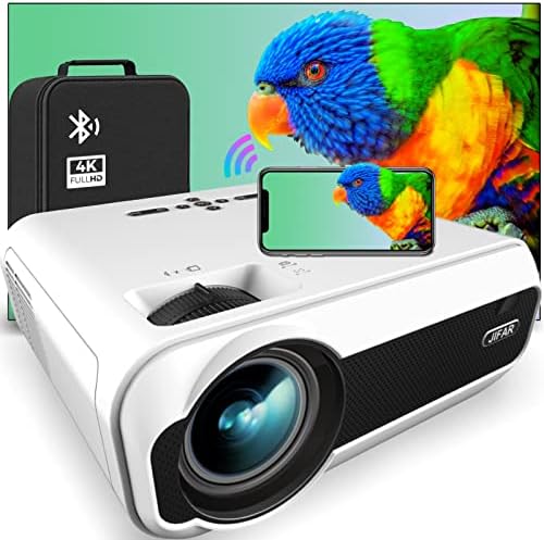 Projector with 5G WiFi and Bluetooth JIFAR 560 ANSI 16000L Native 1080P Outdoor Movie Projector 4k Support,Auto 6D Keystone&50% Zoom,Portable Smart Home LED Video Projector for Phone/PCAvis, Fiche Technique et Prix au Maroc