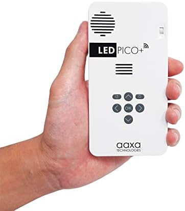 AAXA LED Pico+ Mini Projector with 2 Hour Battery, Wireless Mirroring, Mini-HDMI, Onboard Media Player & Speakers, 3.5mm Aux Out, Micro SD/USB Readers, Pocket Size Portable Movie ProjectorAvis, Fiche Technique et Prix au Maroc