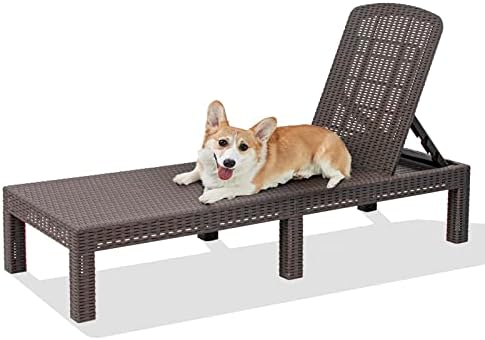 DIMAR GARDEN Chaise longue d'extérieur, chaise longue de piscine en résine, inclinable et imperméable, moka
 Fiche Technique et Prix au Maroc