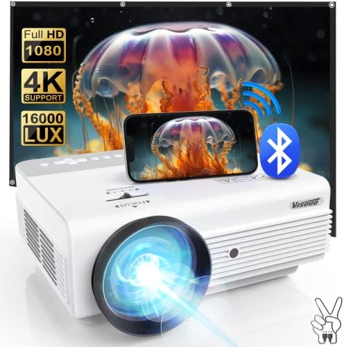 Projecteur avec WiFi et Bluetooth, projecteur vidéo extérieur natif 1080P 16 000 L avec écran 120", support d'affichage 4K et 300", projecteur de cinéma maison compatible avec téléphone/HDMI/USB/clé TV/PS5
Avis, Fiche Technique et Prix au Maroc