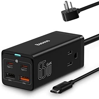 Chargeur USB C Baseus PowerCombo 65 W – Multiprise portable USB C Station de charge de bureau avec 2 AC, 2 USB-C, 2 USB-A, charge rapide pour ordinateurs portables MacBook iPhone Samsung iPad (câble de type C 100 W inclus)
 Fiche Technique et Prix au Maroc