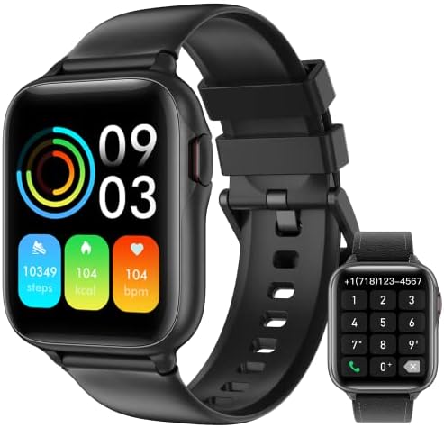 Parsonver Montre Connectée Homme avec Appel Bluetooth, 1,7'' Smartwatch Intelligente Montre Sport avec Numérotation, Podomètre, Fréquence Cardiaque, 2 Bracelets pour Android iOS Fiche Technique et Prix au Maroc