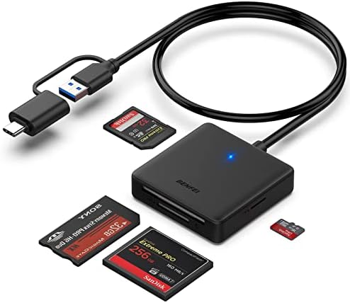 Lecteur de Carte mémoire, BENFEI 4 in 1 USB USB-C vers SD Adaptateur de Lecteur de Carte Micro SD MS CF
 Avis, Fiche Technique et Prix au Maroc