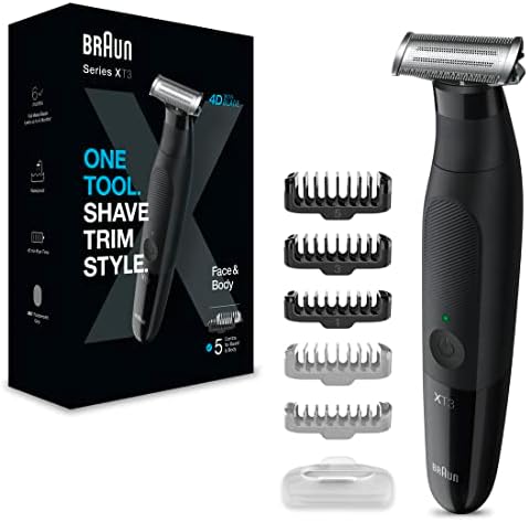 Braun Series X, Tondeuse Hybride Électrique Pour Hommes, Visage Et Corps, Avec 5 Peignes, Lame 4D Innovante, + Rasoir Pour Le Corps Avec Sabot Bidirectionnel Et Tête Flexible Pour Un Rasage Rap
 Avis, Fiche Technique et Prix au Maroc
