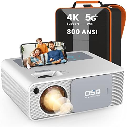 Projecteur 5G WiFi 1080P 4K pris en charge - OSQ 800 ANSI HD Film extérieur avec Bluetooth, 4P et ±50° Keystone, Zoom 50 %, 300'' Support vidéo Home Cinema PPT, PS4, TV Stick, ordinateur portable, téléphone, blanc (O-410 )
Avis, Fiche Technique et Prix au Maroc