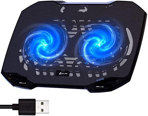 KLIM Pro Tapis de refroidissement pour ordinateur portable - NOUVEAU 2023 - Refroidisseur puissant pour ordinateur portable à action rapide - Support robuste pour ordinateur portable avec ventilateur - Ventilador para ordinateur portable - Portable et silencieux - 2 ports USB - PC Mac - 10-15,6" - Noir/Bleu
 Fiche Technique et Prix au Maroc