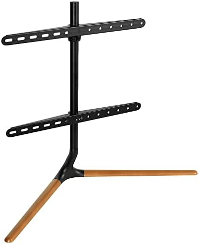 VIVO 49 to 70 inch LED LCD TV Tabletop Stand, Television Mount with V-Base, Holds VESA up to 600x400, Black Bracket, Dark Walnut Legs, STAND-TV07A Fiche Technique et Prix au Maroc