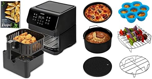 COSORI Air Fryer with Customizable 10 Presets & Shake Reminder,Cookbook(100 Recipes),Accessories XL, Set of 6 Fit all 5.8Qt, 6Qt Air Fryer, FDA Compliant, BPA Free, Dishwasher Safe, Nonstick Coating Avis, Fiche Technique et Prix au Maroc