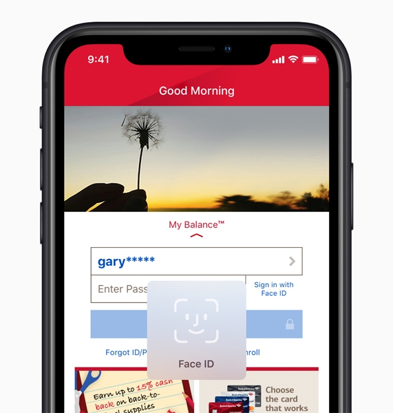iPhone XR affichant l’écran Face ID.