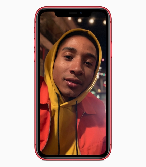 iPhone XR affichant un portrait.