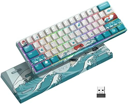 HITIME XVX M61 Clavier mécanique 60 % sans fil, clavier de jeu rechargeable ultra-compact 2,4 G, clavier ergonomique rétroéclairé RVB pour les joueurs Windows Mac PC (thème mer de corail, commutateur jaune Gateron)
Avis,  Fiche Technique et Prix au Maroc
