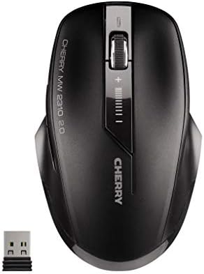 CHERRY MW 2310 2.0, souris sans fil, convient aux droitiers et gauchers, souris à 6 boutons : capteur optique et résolution commutable, jusqu'à 3 ans sans changer la pile, noirAvis,  Fiche Technique et Prix au Maroc
